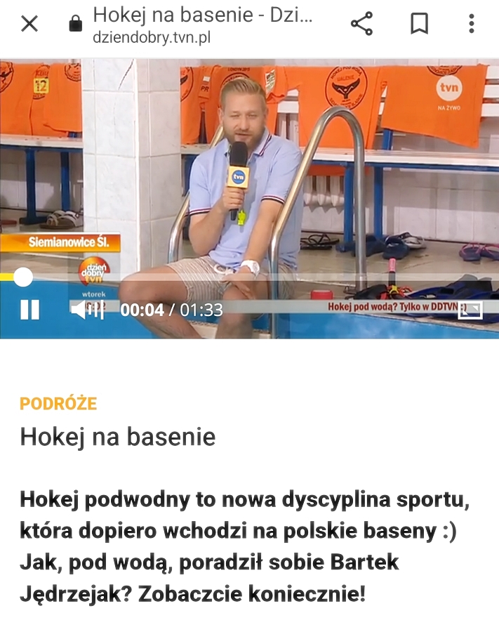 Hokej pod wodą Walenie w TV Siemianowice Śląskie